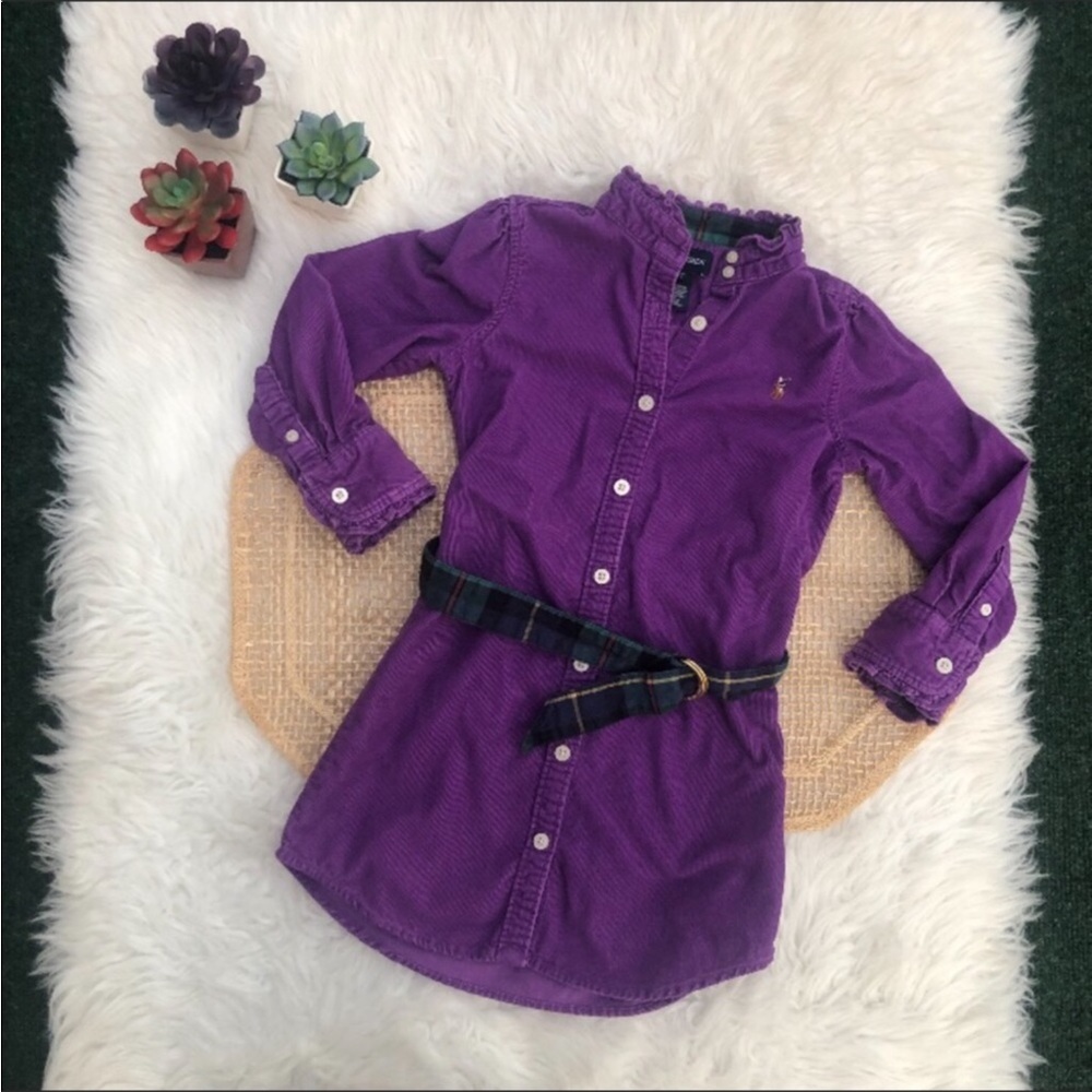 Ralph Lauren Purple Cord Shirtdress - Picture 1 of 11